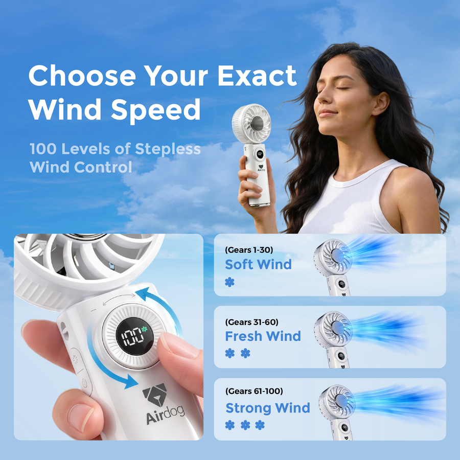 Airdog F200 handheld cooling fan that blows cold air - view 8