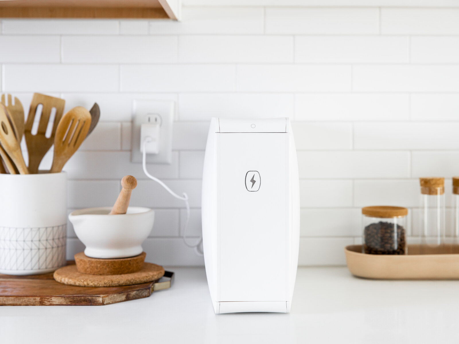 HomeSoap plugged into a kitchen outlet