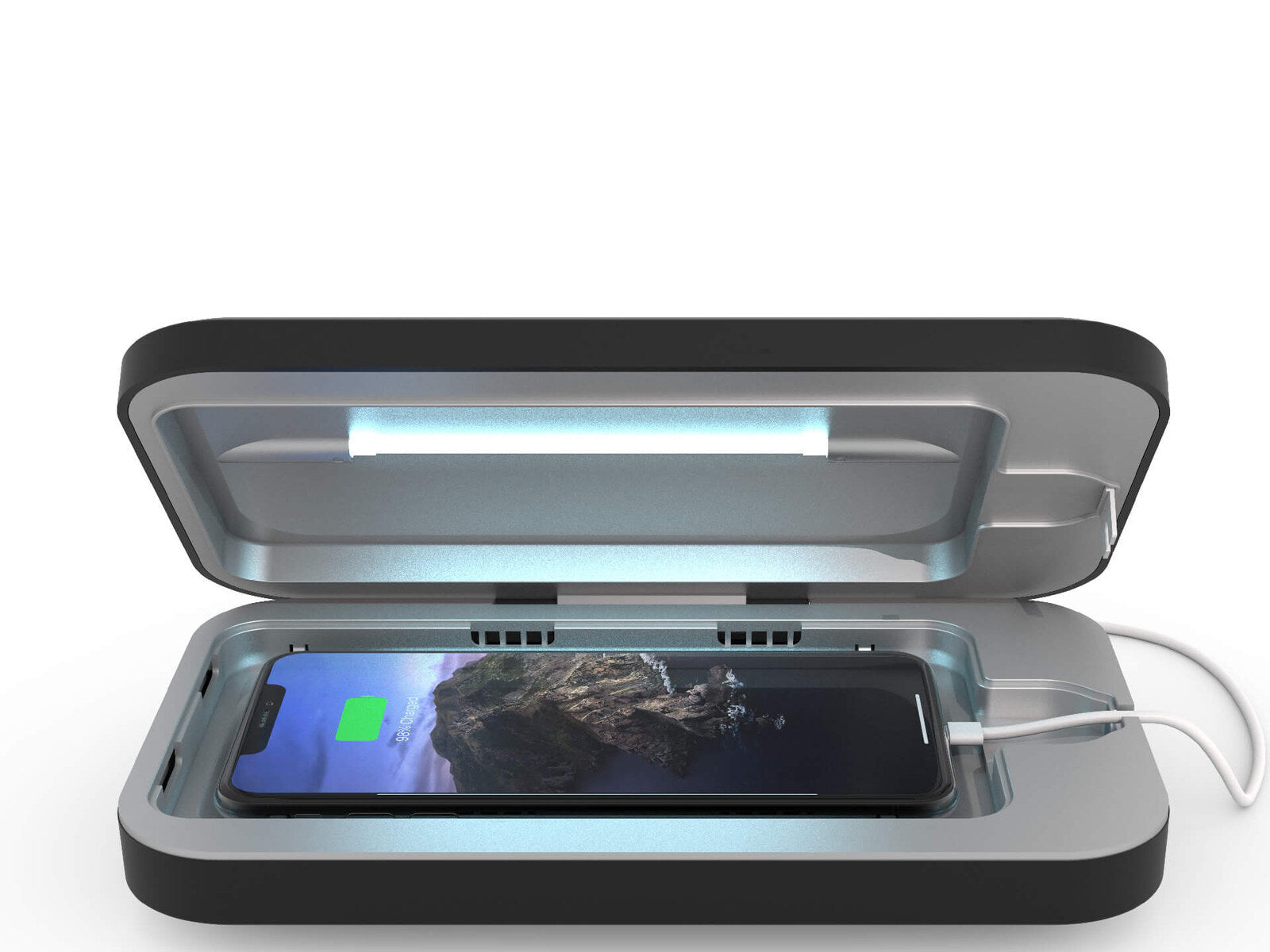 Plugging the cable into the PhoneSoap 3